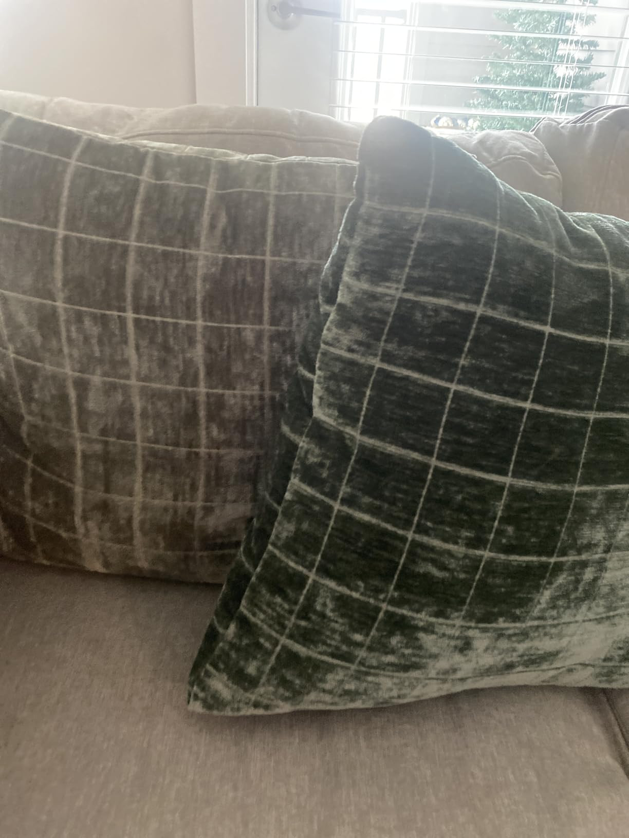 MIULEE Decorative Chenille Check Throw Pillow Covers Vintage Plaid Couch Pillows 20x20 Inch Set o... | Amazon (US)