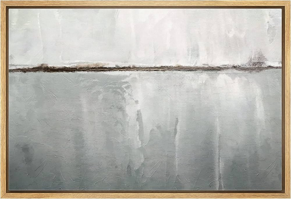 wall26 Framed Canvas Print Wall Art Pastel Dark Gray Paint Stroke Landscape Abstract Shapes Illus... | Amazon (US)