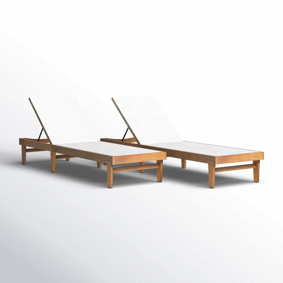 Scheiner 24'' Outdoor Acacia Chaise Lounge (Set of 2) | Wayfair North America