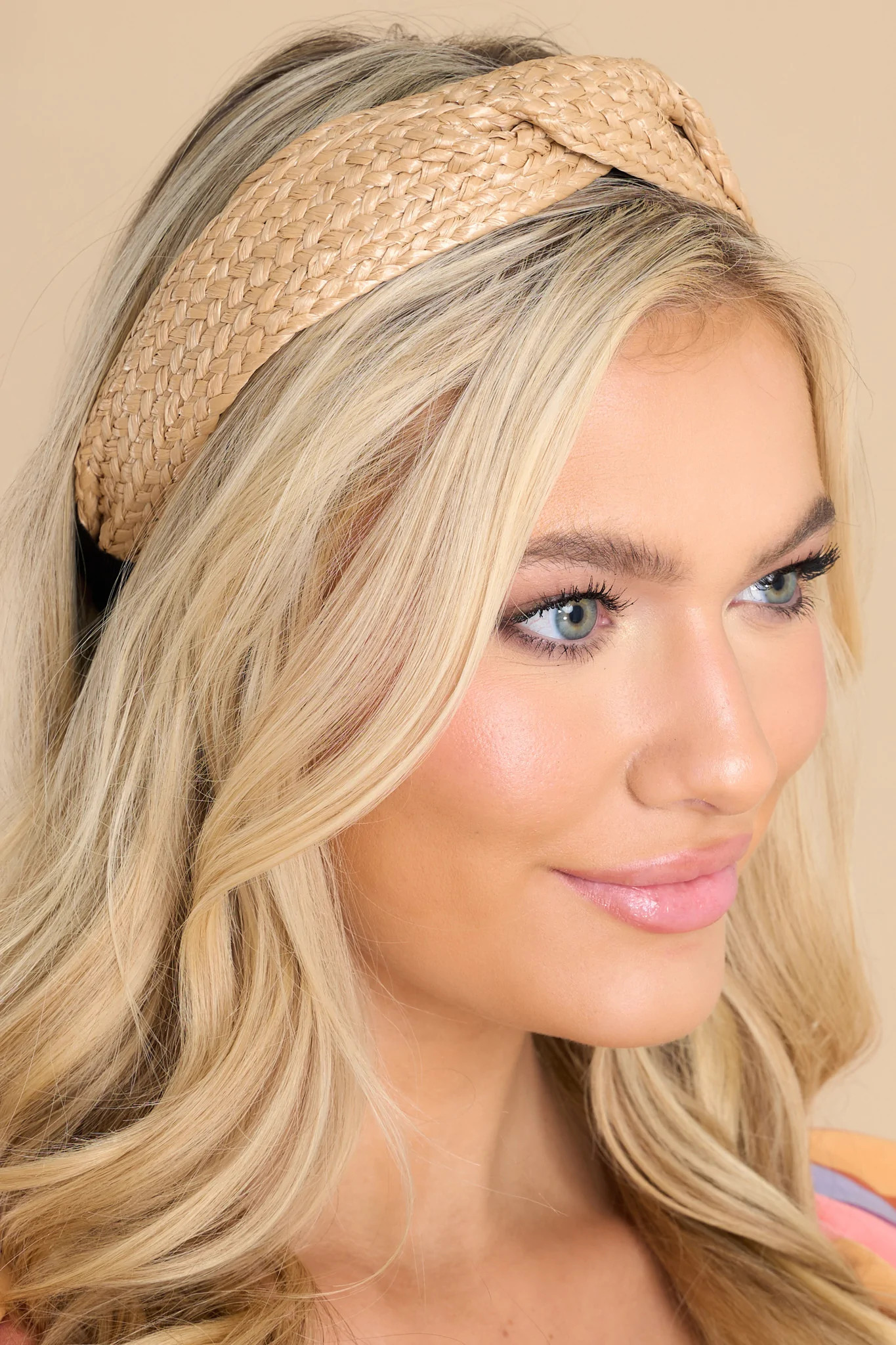 Taking It Slow Tan Rattan Headband | Red Dress 
