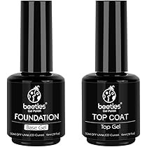 Beetles 2 Pcs 15ml No Wipe Gel Top Coat and Base Coat Set - Shine Finish and Long Lasting, Soak O... | Amazon (US)