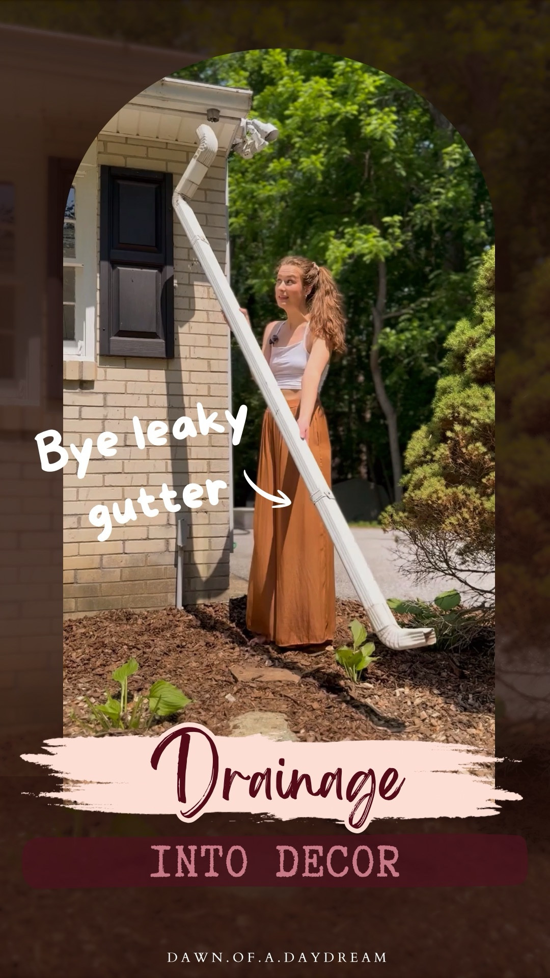 The internet was CONVINCED my house would flood if I swapped my downspout for a rain chain…
…but it was my old downspout that actually CAUSED water damage 😶🥲

Rain chains can work just as well as downspouts when they’re used correctly.
Here’s how to know if one is right for your home 🌧️

A rain chain is great if:
✅ Your ground is graded away from the house
✅ Water is directed intentionally (rain barrel, drain, or stone)
✅ You want something functional and beautiful

Not ideal if:
❌ Water pools near your foundation
❌ Drainage is poor and unmanaged
❌ Water needs to be moved far away ~without~ an extension

The big difference?
Downspouts are super easy to extend but let’s be honest, a giant pipe running across your yard isn’t exactly pretty 😬😅

Rain chains can be extended too, just without the eyesore.
I went all-in with the most whimsical option and built a dry river bed… because who doesn’t want their very own river 🥹💧✨

Full tutorial drops tomorrow so stay tuned! ☺️🫶

🔗 If you want the link to the rain chain, comment “RAIN” and I’ll send it your way! 

............................................................................ 

Old house, big dreams and a girl with zero experience figuring it out as she goes! 
This isn’t an expert DIY account. It’s a “you’ve got this too” kind of space 🫶
Follow along and let’s learn together! 💗

🎥 Want more than the pretty before and after? Stories are the heart of the project , unfiltered + in-progress
💌 It’s official: our cozy corner of the internet is open! Swing by the website , I’d love to see you there.

............................................................................

#RainChainDIY #GardenWaterFeature #HomeDrainageSolutions #DryRiverBed #DIYOutdoorDecor
rain chain installation | how to improve home drainage | DIY garden water feature | dry river bed tutorial | prevent water damage near foundation | functional and beautiful rain chains | rainwater management ideas | outdoor DIY projects | rain chains vs downspouts | whimsical