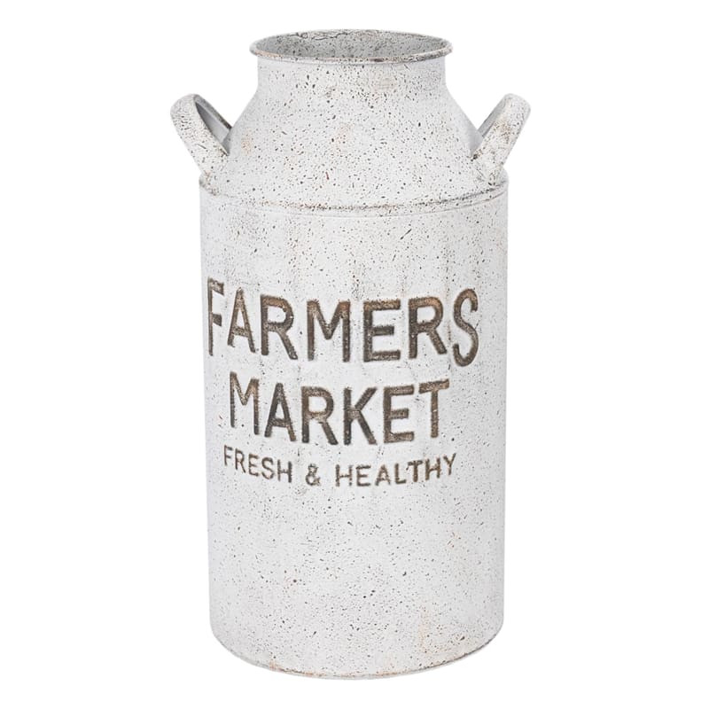 Farmhouse Metal Milk Jug Vase, 13" | At Home
