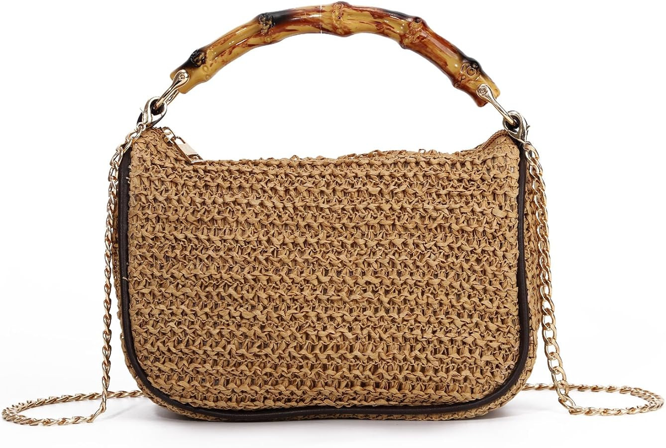 GOKTOW Straw Clutch Purses for Women Small Summer Handbag Woven Beach Hobo Tote Bags Vacation Cro... | Amazon (US)
