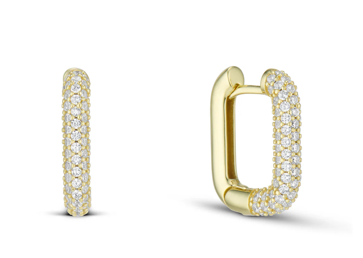 SQUARE PAVE HOOP EARRING | EP JEWELS 