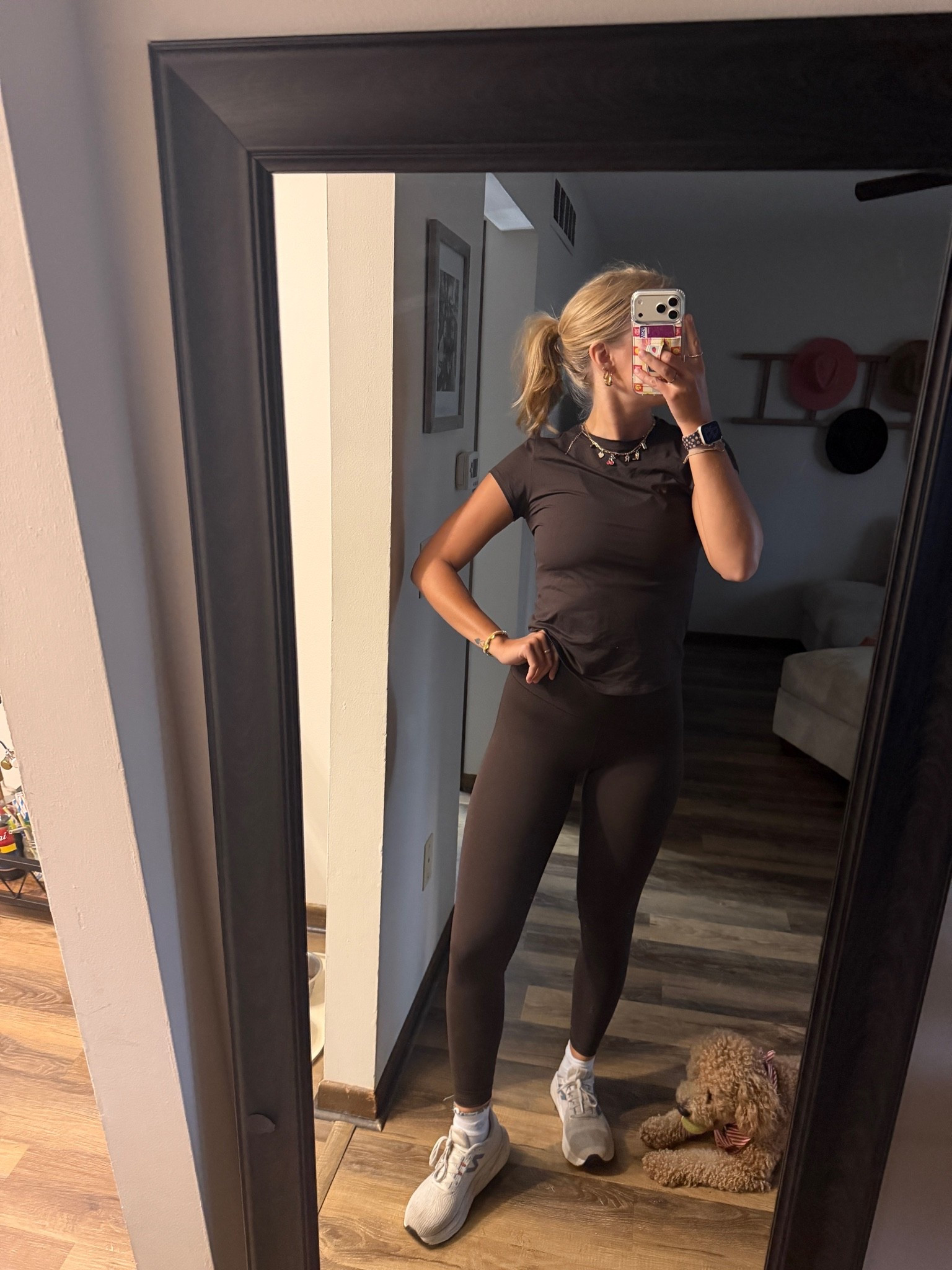 yesterday’s workout fit — 07.16.26 🤎🏃🏼‍♀️💨

Medium Tall in brown StudioSmooth tee (runs cropped & fitted so size up if you want a little space)
Small Tall in brown StudioSmooth leggings 
9 in New Balance sneakers from @DSW
🧦 socks are from @DSW too :)
🥤water bottle is from Walmart & the cutest thing everrrr 🩵

Old Navy finds, Old Navy order, recent order, Old Navy haul, Old Navy deals, trending at Old Navy, chic outfits, chic summer outfit ideas, basic shirts, summer tops, summer shoes, ballet flats, denim shorts, workout outfits, brown leggings

#LTKootd #LTKfitnessgoals #LTKActive