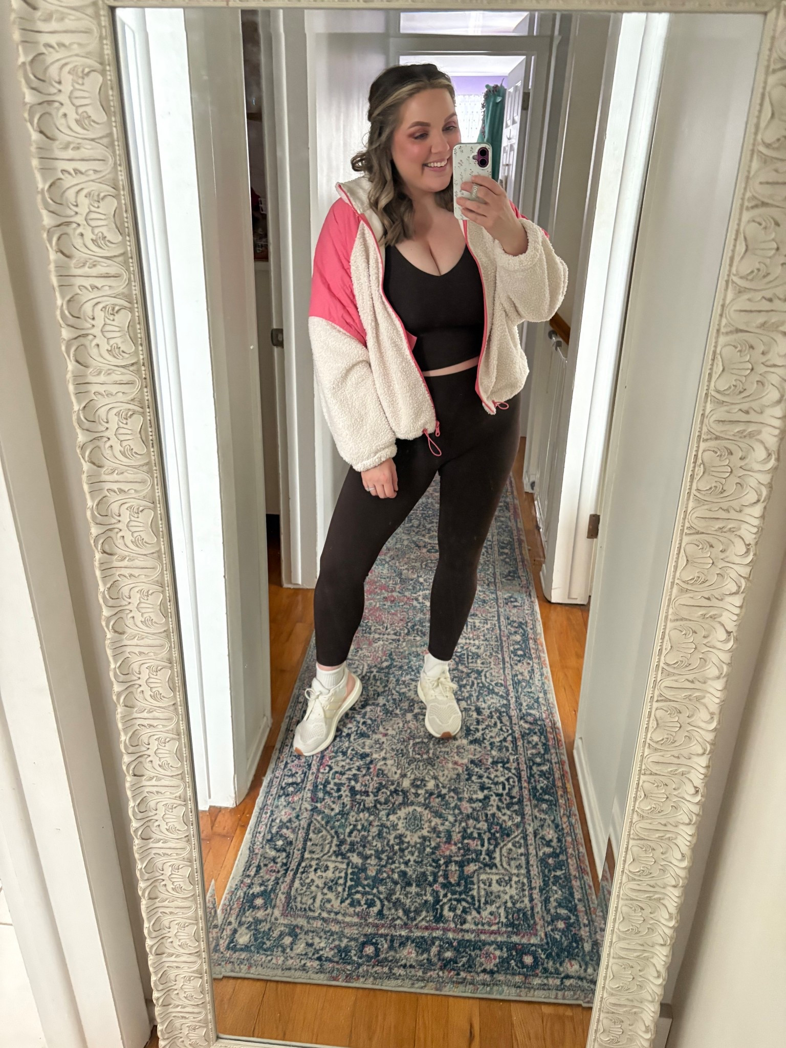 This work out set has me feeling 🔥
Would recommend  the top for low impact workouts. 

Top-XL
Jacket- L 
Leggings -L



#LTKdayinmylife #LTKActive #LTKMidsize