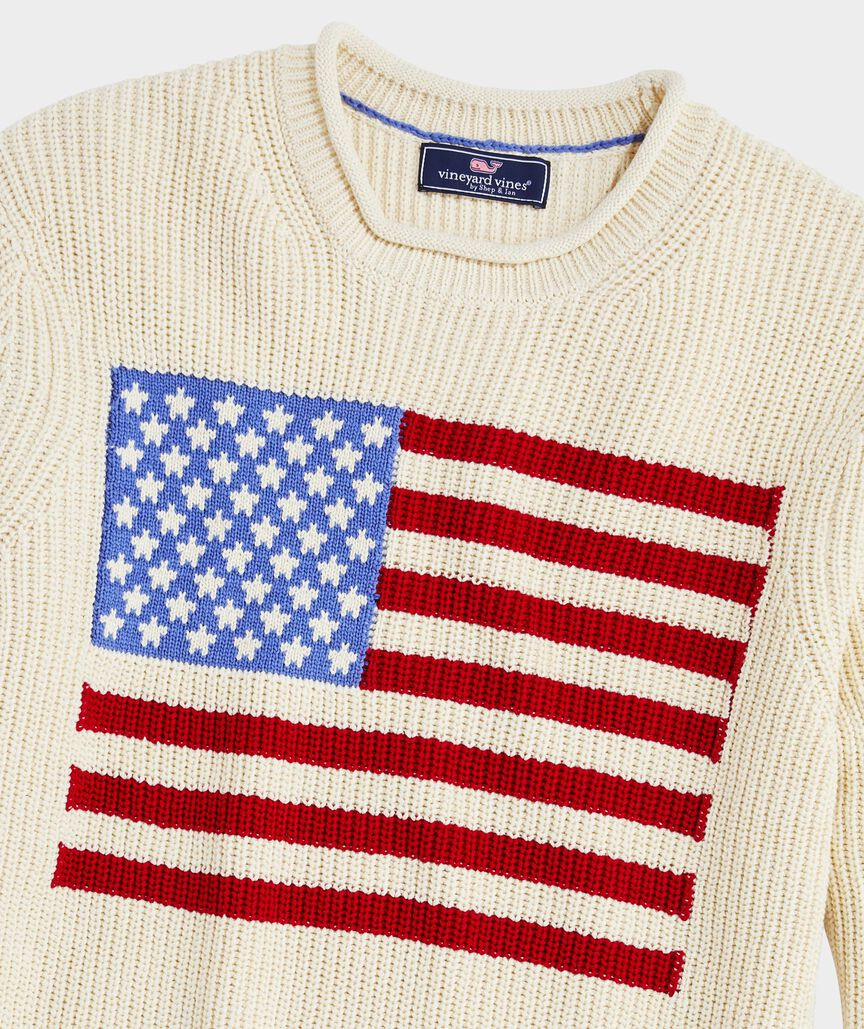 American Flag Cotton Rollneck Sweater | vineyard vines