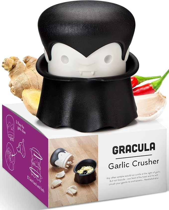 OTOTO Gracula Garlic Crusher, Garlic Peeler, Also for Ginger, Nuts, Chili, Herbs - Twist Top Minc... | Amazon (US)
