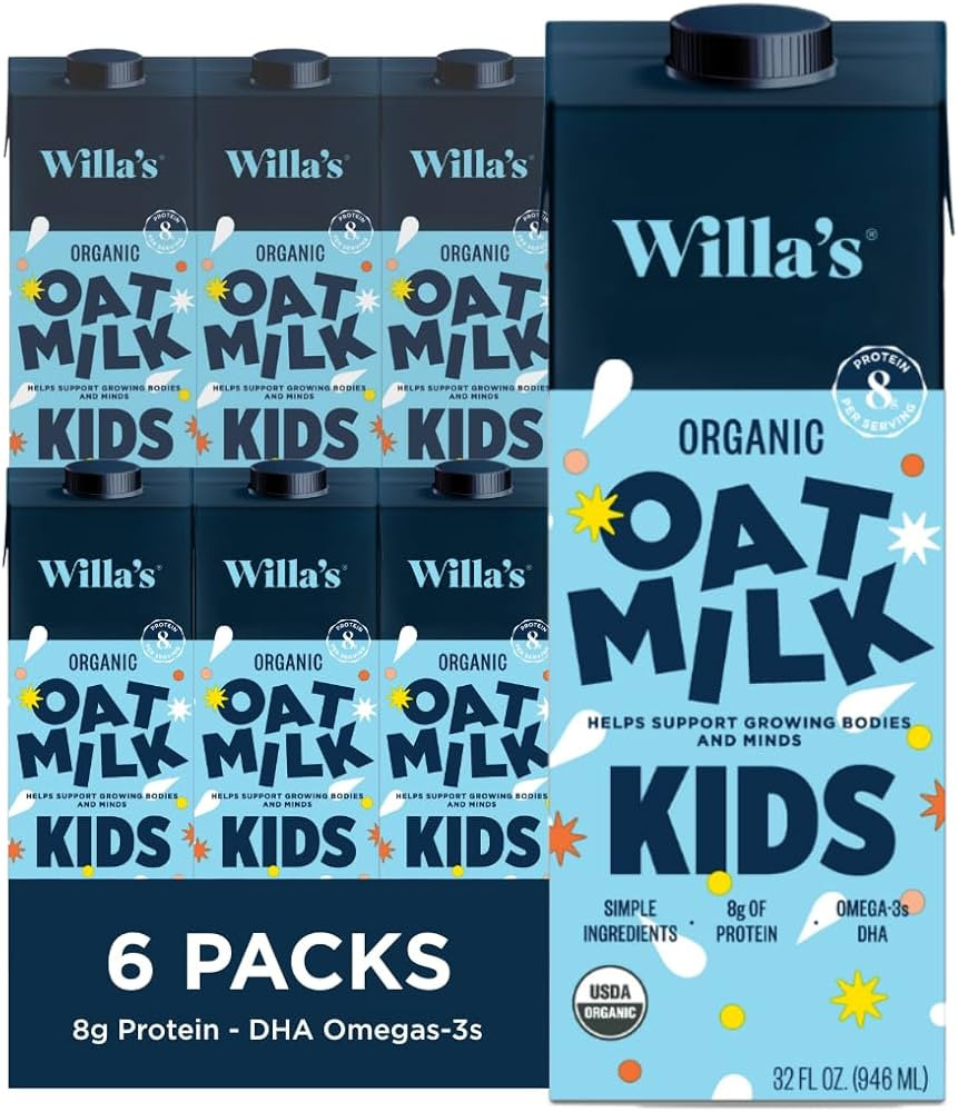 Willa's Organic Kid's Oat Milk Unsweetened, Plant-Based Milk for Kids, Supports Growing Bodies & ... | Amazon (US)