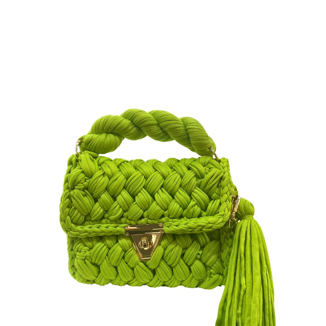 Chartreuse Montego Woven Bag | Accessory Concierge