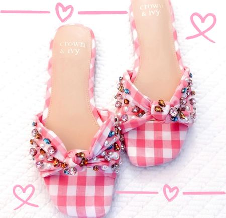 On Clearance! Got these last year, wore them today, checked & they’re under $23! 

Crown and Ivy Pink Gingham Embellished (Pearls + Stones) Sandals - they’re so pretty! 



#LTKsalealert #LTKfindsunder50 #LTKshoecrush