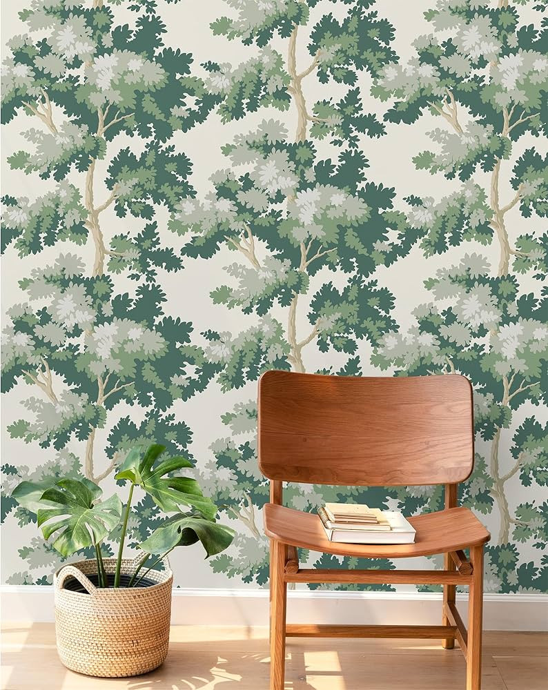 Tree Wallpaper Peel and Stick Wallpaper Boho Leaf Wallpaper Removable Forest Contact Paper Peel a... | Amazon (US)