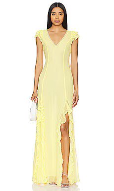 Tularosa Taylor Gown in Soft Yellow from Revolve.com | Revolve Clothing (Global)