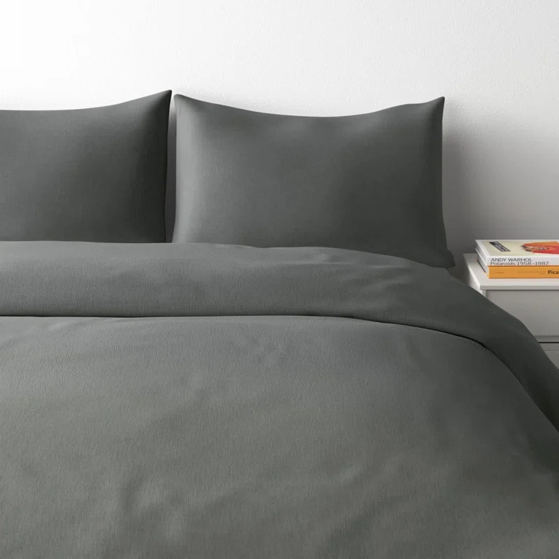 Pia Linen Reversible Modern & Contemporary 3 Piece Duvet Cover Set | AllModern