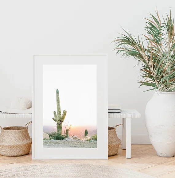 cactus print, saguaro cactus wall art, botanical wall art, cacti print, desert home decor, succul... | Etsy (US)