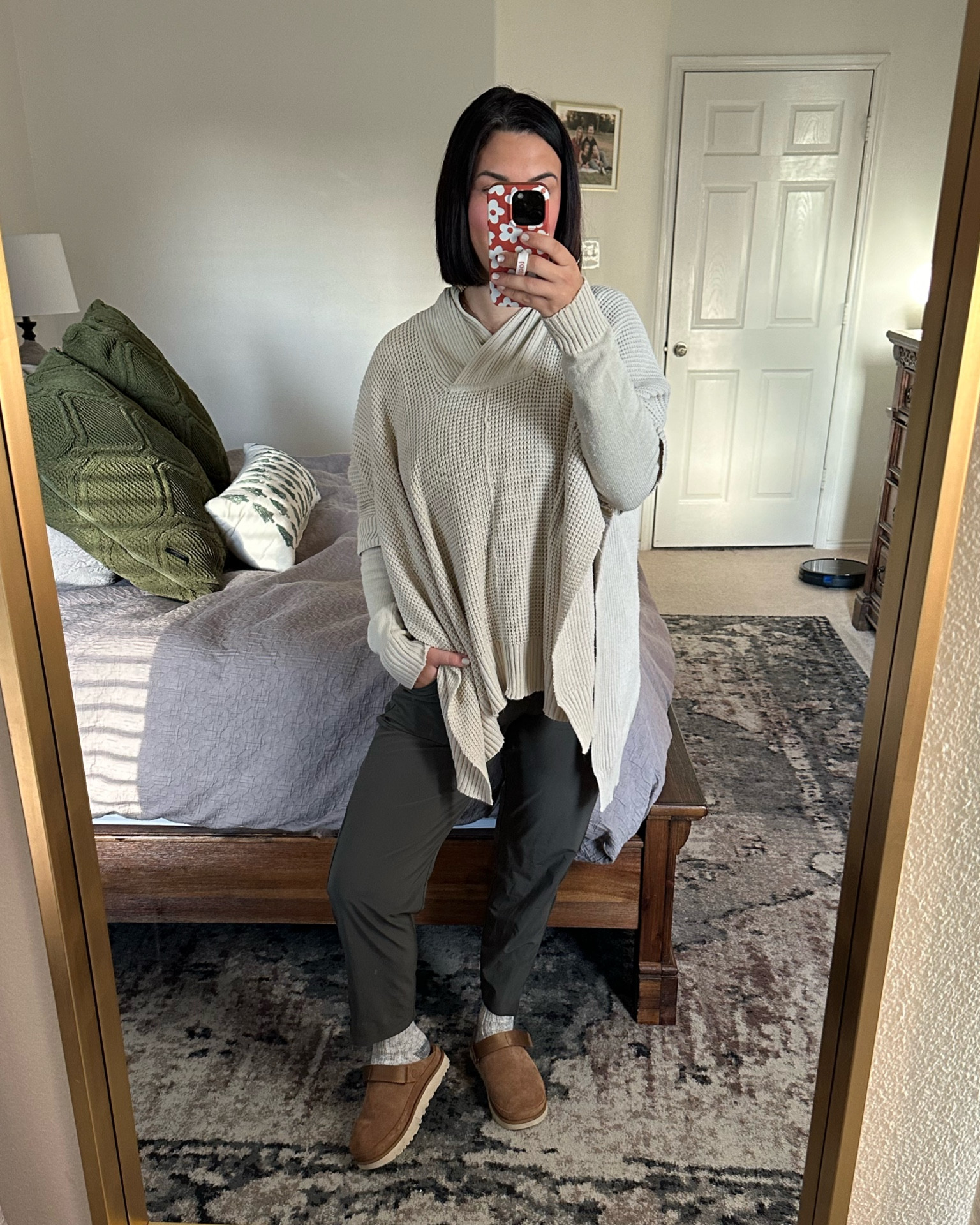 Work pants - tts
Ugg clogs- tts and so comfy!!!! Love them!! I wear them with cable knit socks on cold days  
Sharing similar ponchos! 


#LTKshoecrush #LTKworkwear #LTKfindsunder100