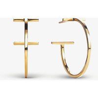 Tiffany T Wire medium 18ct yellow-gold hoop earrings | Selfridges
