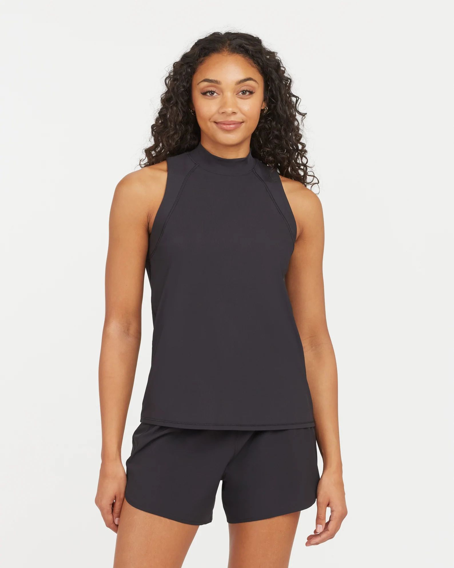 Go Lightly Ribbed Mock Neck Tank | Spanx