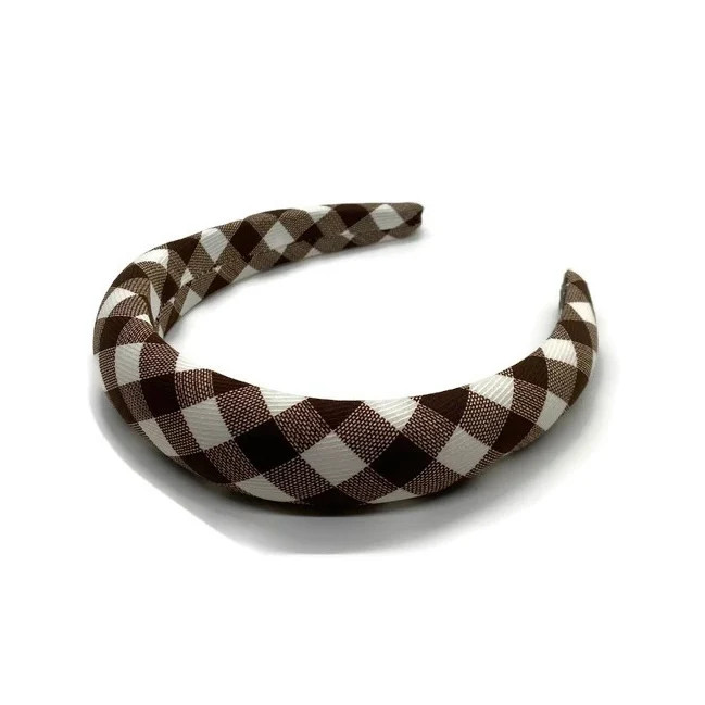 Padded Brown Gingham Headband | Sea Marie Designs
