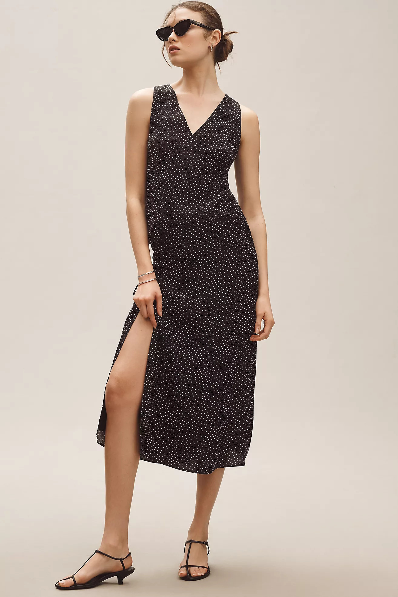 The Lille Side-Slit Midi Skirt by Maeve | Anthropologie (US)