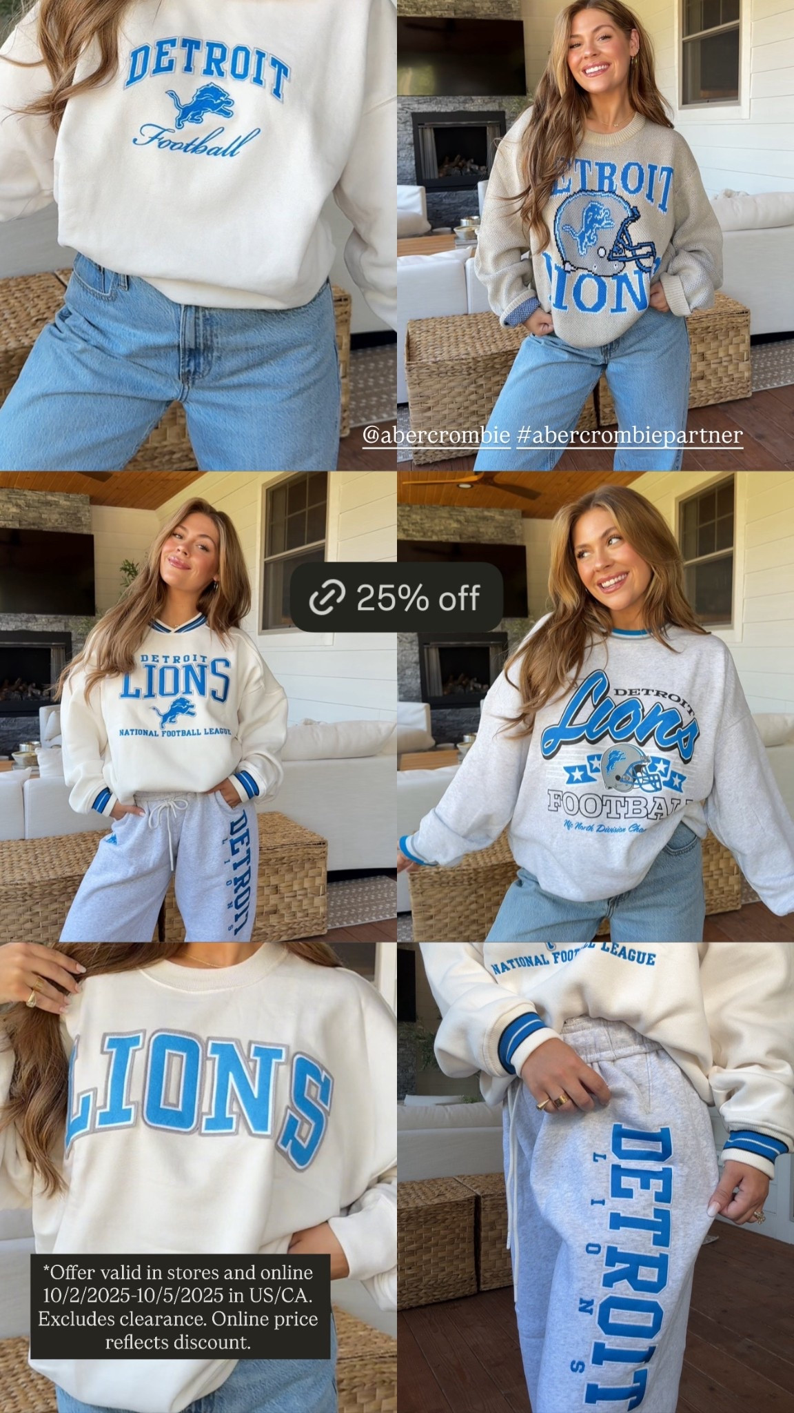 
#abercrombiepartner @abercrombie NFL is 25% off right now! So many good pieces to style for the season 🏈
Linking all my favorites here  (LTK link) or comment SHOP for the links! 

@shop.ltk @abercrombie #abercrombiepartner 

*Offer valid in stores and online 10/2/2025-10/5/2025 in US/ CA. Excludes clearance. Online price reflects discount.