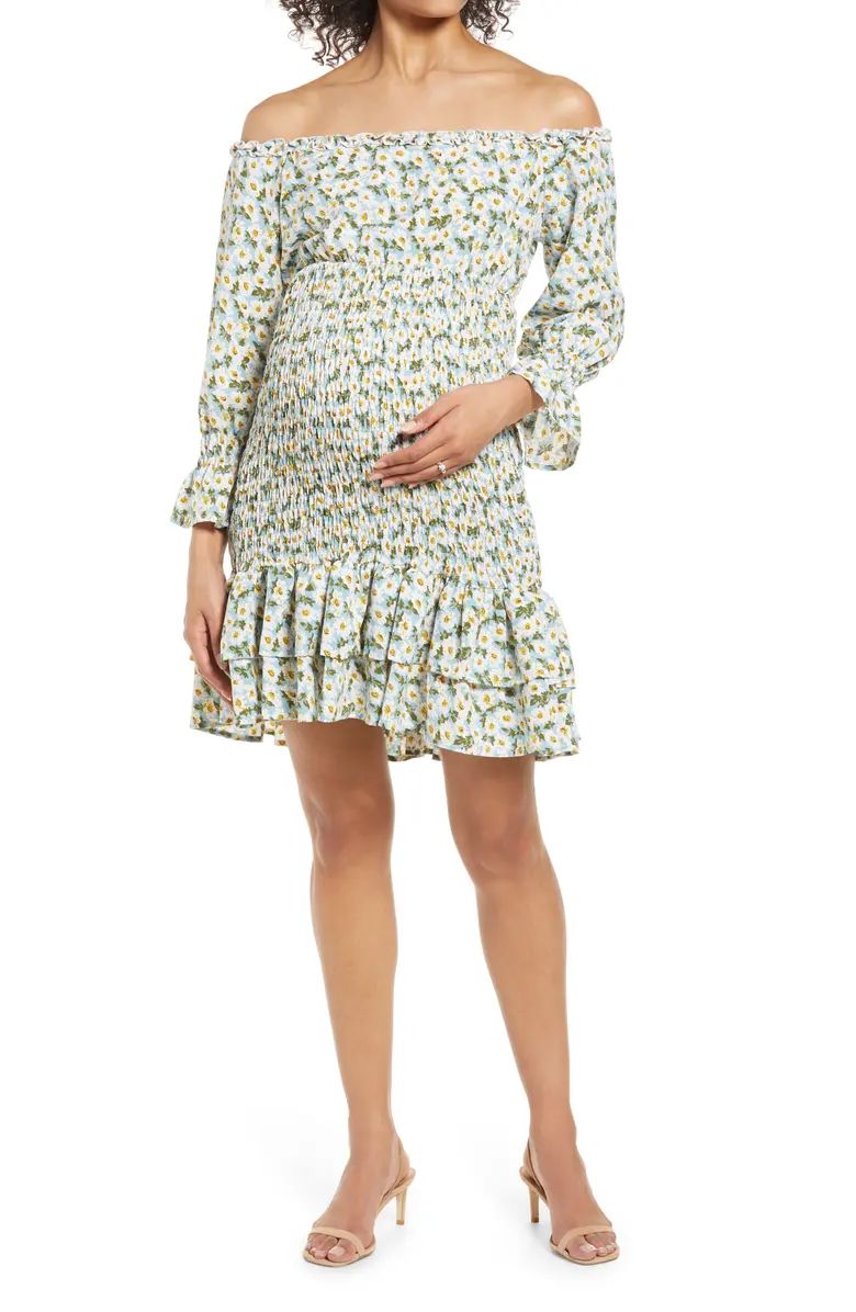 Daisy Flora Off the Shoulder Ruffle Maternity Dress | Nordstrom