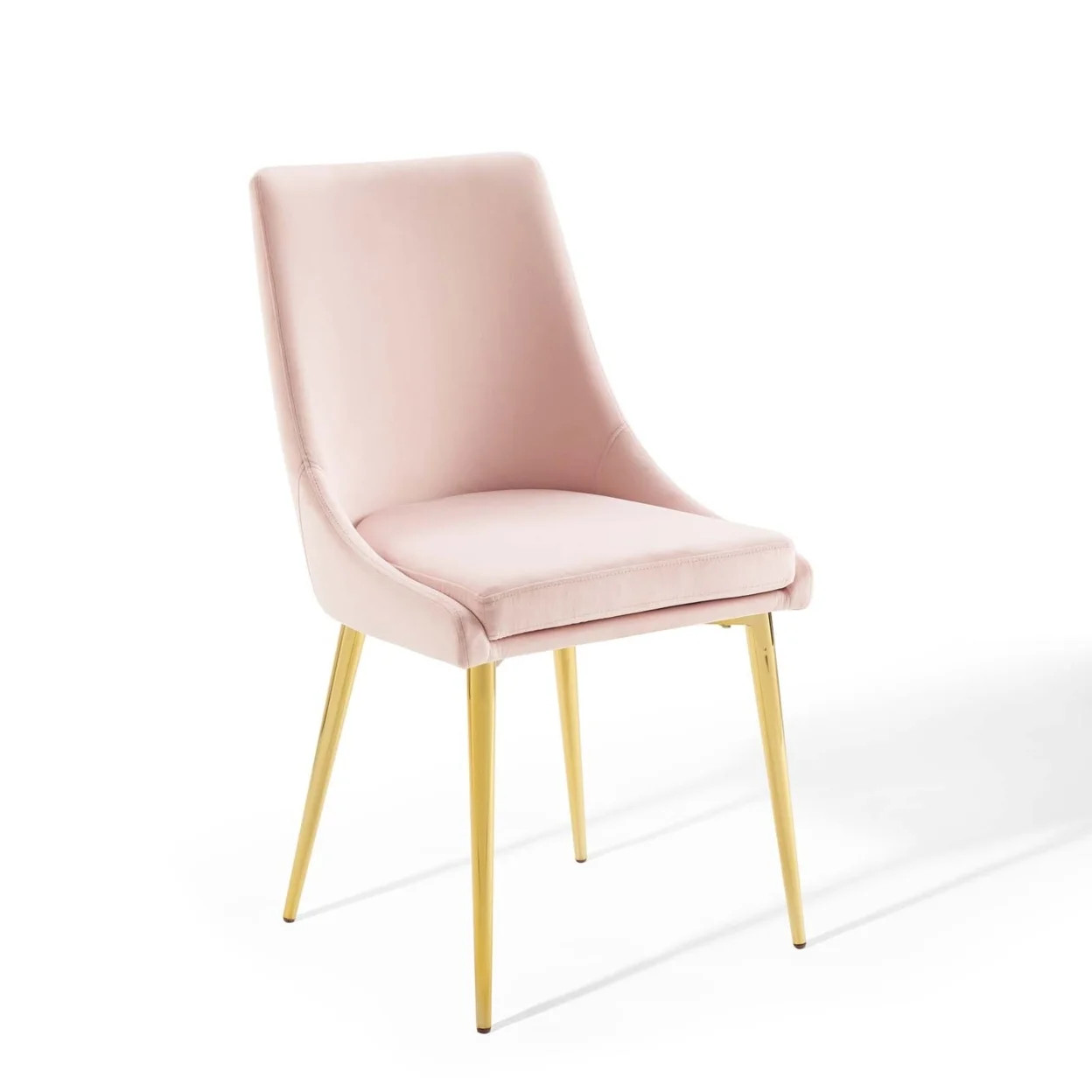 Modway Viscount 19" Modern Performance Velvet Dining Chair in Pink | Walmart (US)