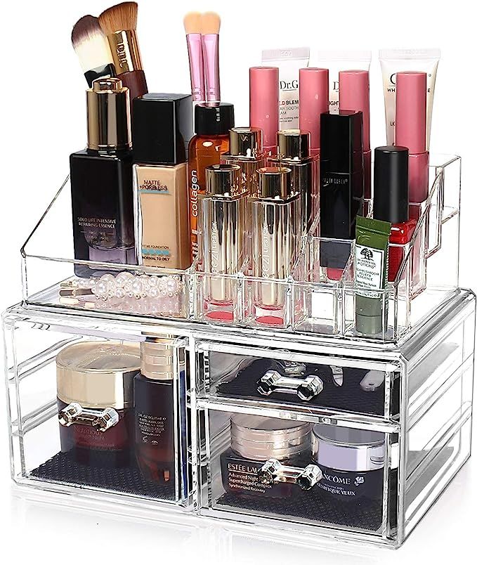 Acrylic Makeup Organizer, Clear Cosmetic Storage Organizer, Makeup Stand Storage Case, Great for ... | Amazon (US)