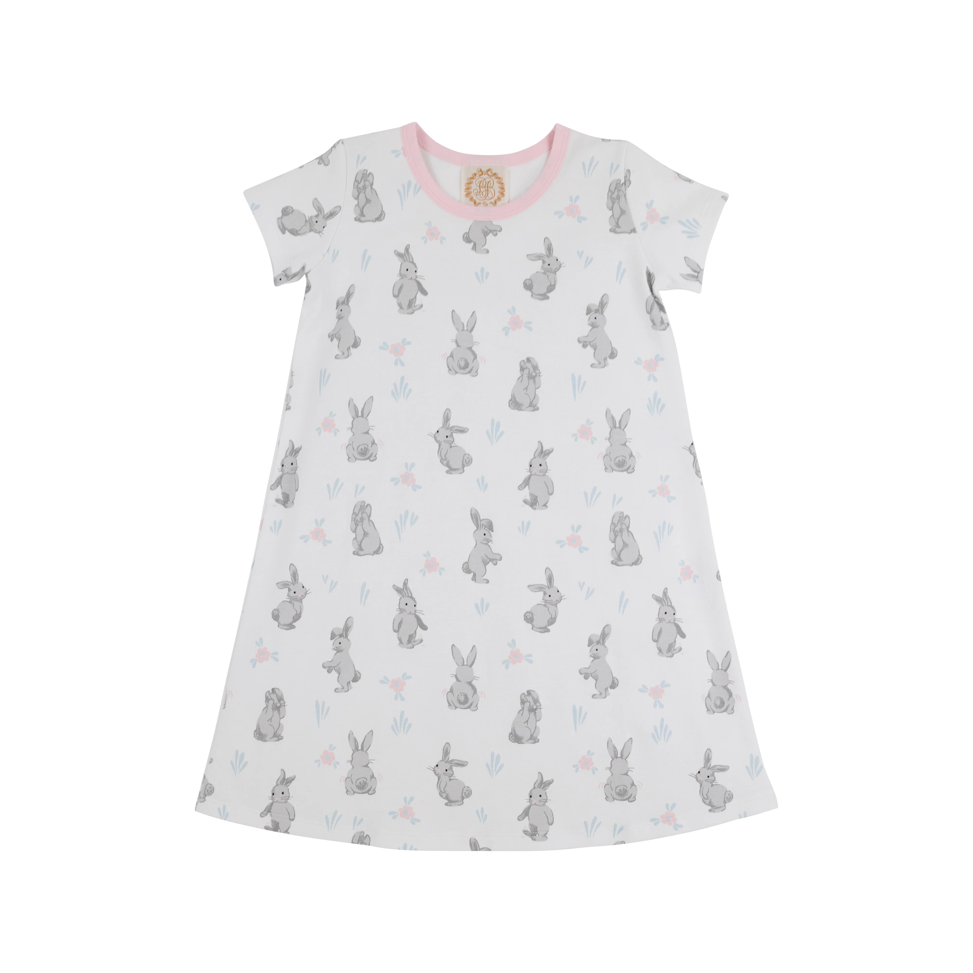 Polly Play Dress - Broad St. Bunnies (Pink) with Palm Beach Pink | The Beaufort Bonnet Company