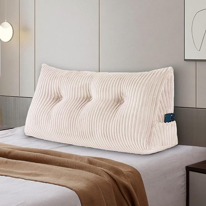 SLIGUY Large Headboard Pillow, Headboard Wedge Pillow Bed Rest Reading Pillow Bolster Triangular ... | Amazon (US)