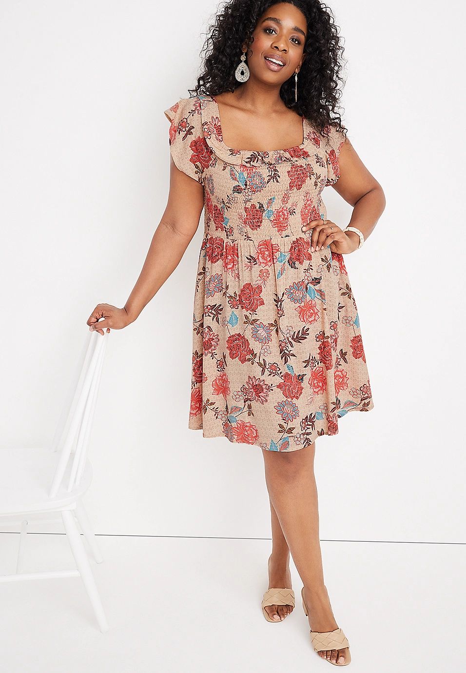 Plus Size Off The Shoulder Babydoll Mini Dress | Maurices