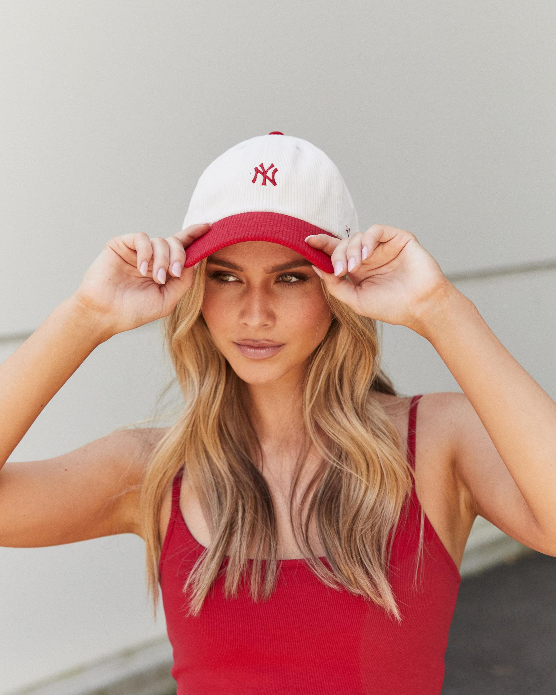 Forty Seven Women's Ny Yankees Cord Cap in Natural/Red | City Beach (US)