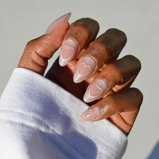 Glamnetic Press On Nails - Soulmate Energy Spring Nails | Short Almond Fake Nails in a Nude Pink ... | Amazon (US)