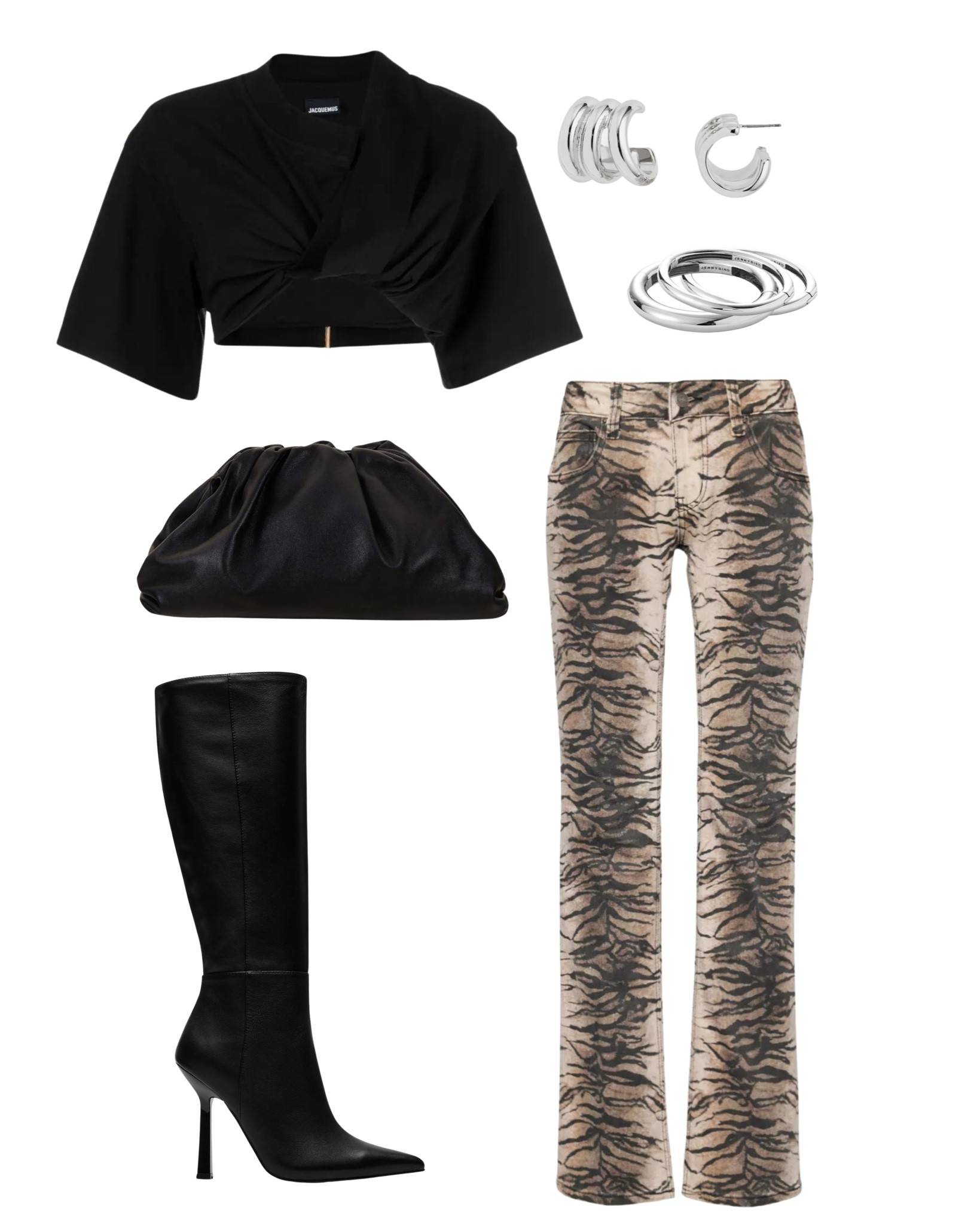 These tiger print jeans are $110 and trending right now! This brand defines tiktok’s viral “cool girl aesthetic” 🖤 Shop this outfit of the night! 

#LTKSeasonal #LTKStyleTip #LTKFindsUnder100