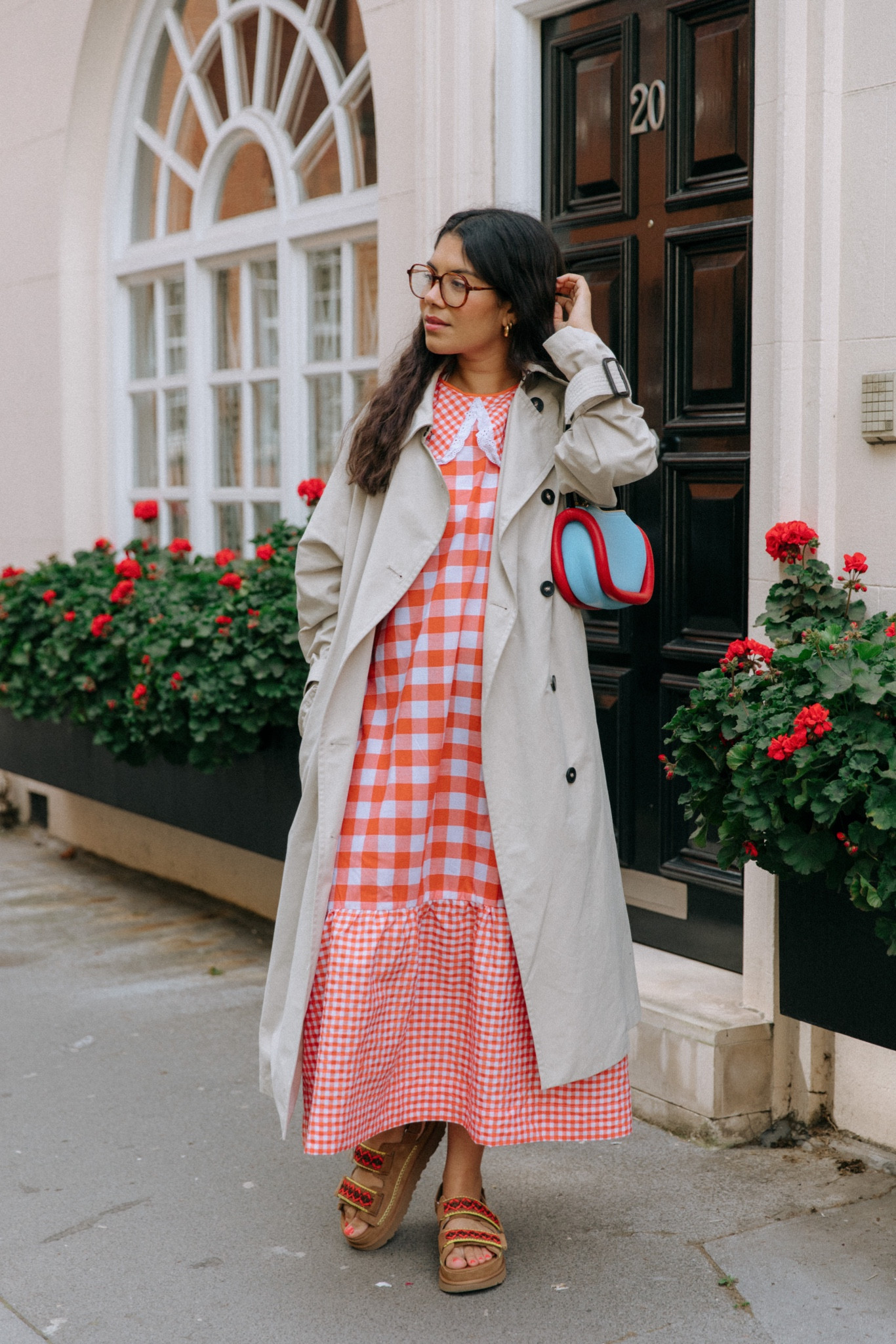 Trench midi clearance dress