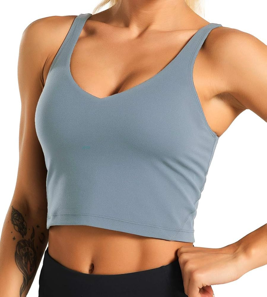 Dragon Fit Sports Bra for Women Longline Padded Bra Yoga Crop Tank Tops Fitness Workout Runni... | Amazon (US)