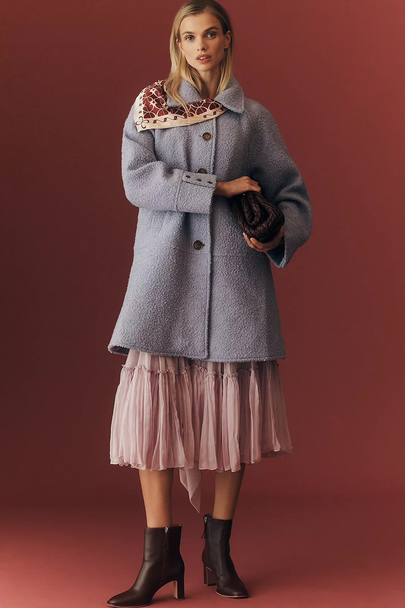 Maeve Wool Blend Drop-Waist Coat | Anthropologie (US)