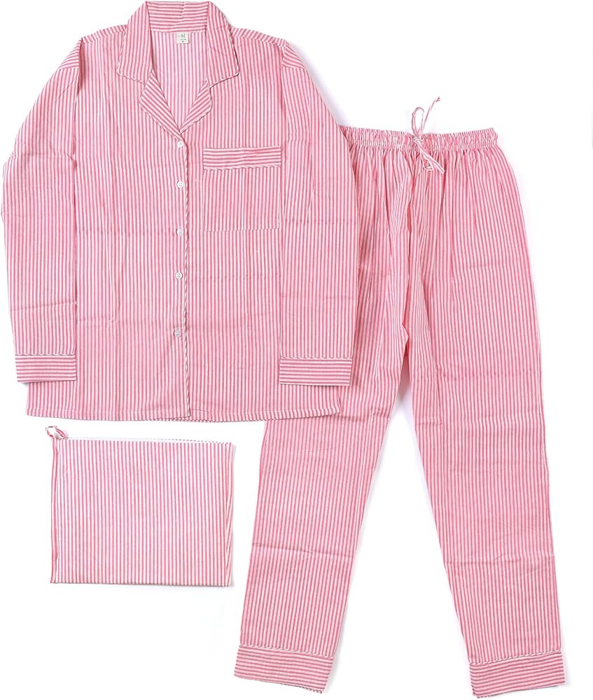 Huar Cotton Pajamas for Women Set - Luxurious Womens Pajama Sets - Comfortable PJ Sets, Breathabl... | Amazon (US)