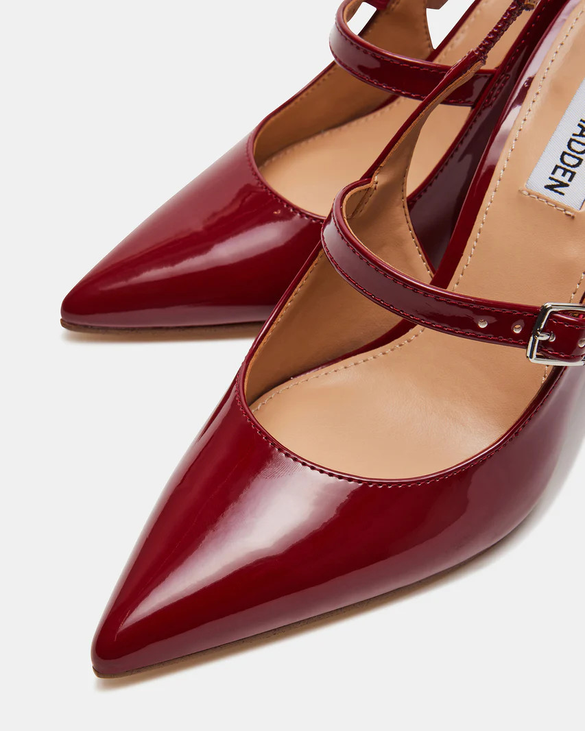 MAEGAN Wine Patent Slingback Heel | Women's Heels | Steve Madden (US)