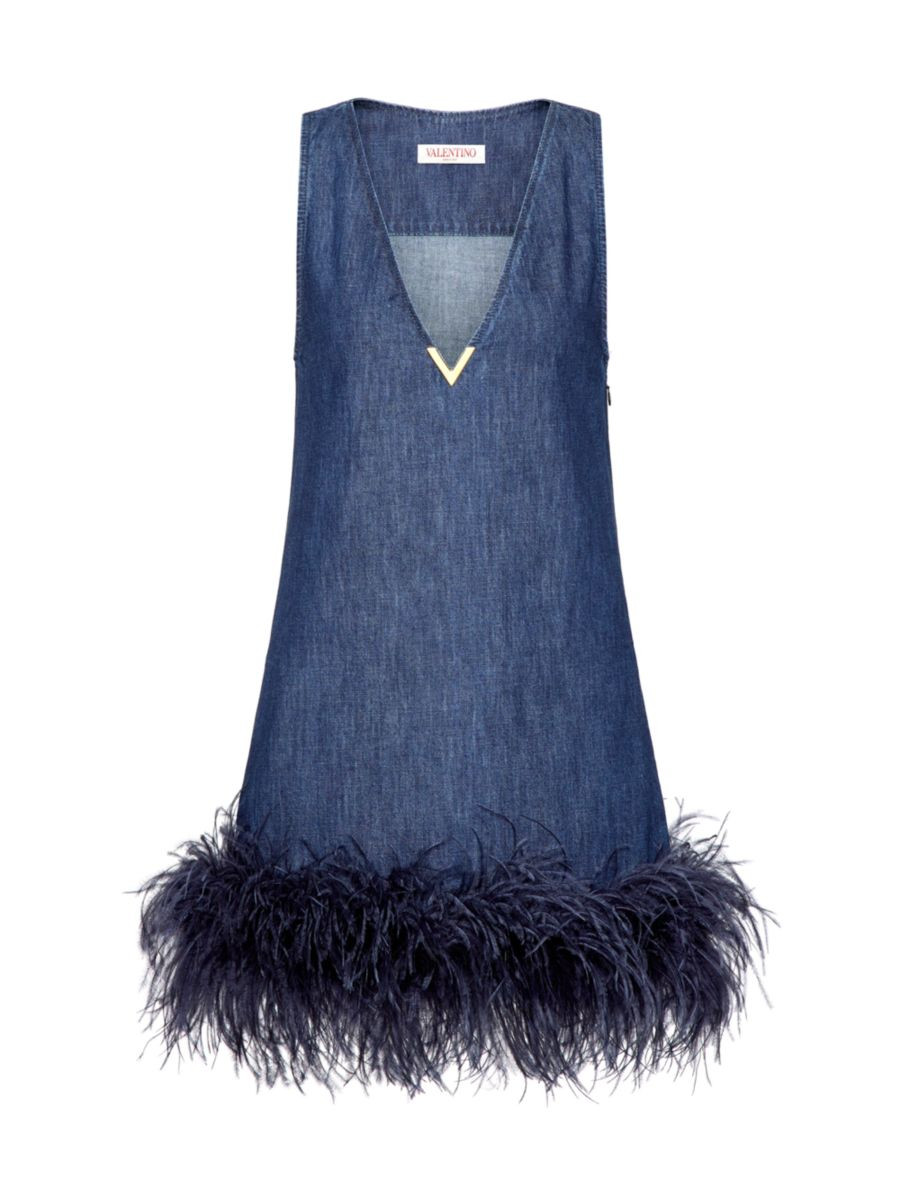 Valentino GaravaniChambray Denim Short Dress | Saks Fifth Avenue