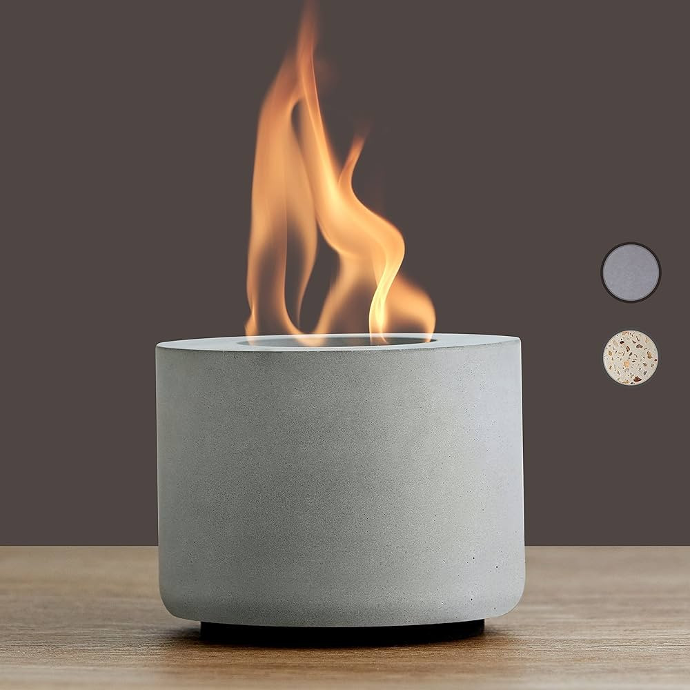 Tabletop Concrete Fire Pit, Portable Personal Fireplace for Outdoor Indoor S'Mores Maker Use, Dec... | Amazon (US)