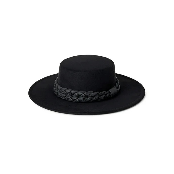 Time and Tru Boater Hat with Braided Trim - Walmart.com | Walmart (US)