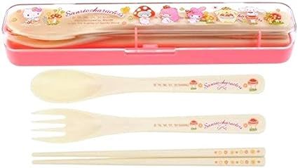 Hello Kitty & Friends Mix Characters Trio Cutlery Set ABS-resin BPA FREE Fork Spoon Chopsticks In... | Amazon (US)
