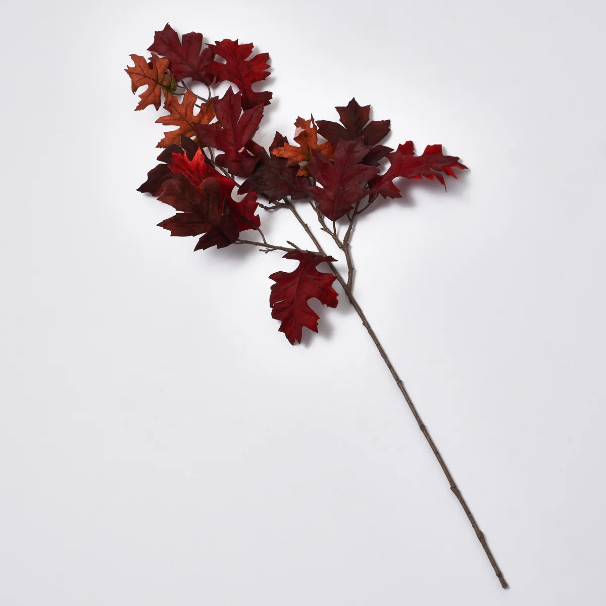 Burgundy Brown Velvet Oak Leaf Branch Faux Autumn Foliage Spray - 32" | Darby Creek Trading