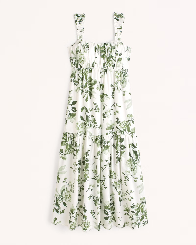 Women's Bow Back Poplin Maxi Dress | Women's | Abercrombie.com | Abercrombie & Fitch (US)