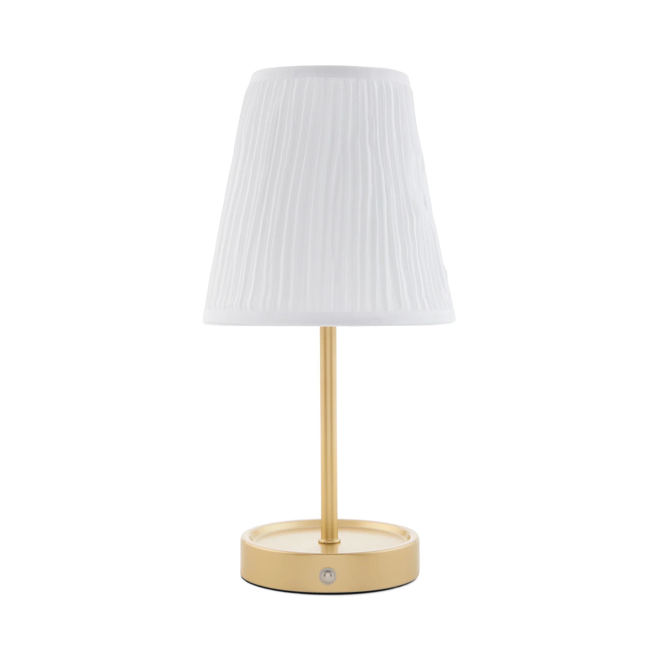 Mainstays by Becky G and Alejandra Rechargeable Metal Lamp with White Pleated Shade, 13"H - Walma... | Walmart (US)