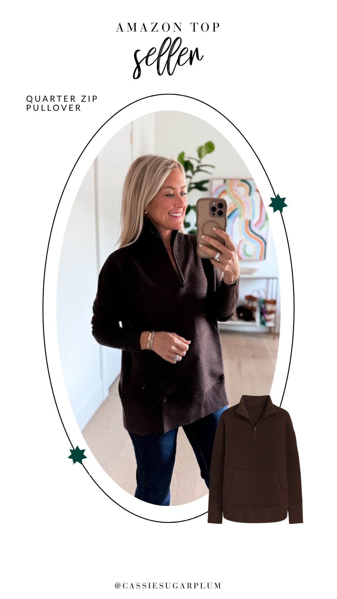 This quarter zip from Amazon is the best! So comfortable, and I love the chocolate brown color. 🤎

#LTKHoliday #LTKOver40 #LTKGiftGuide