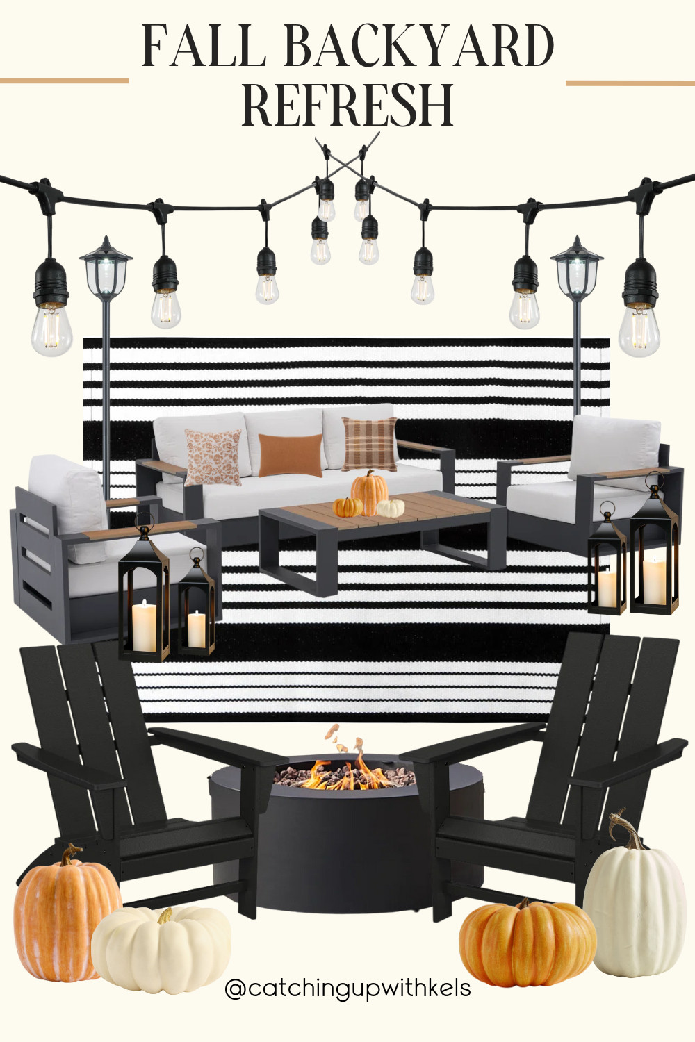 Backyard but make it fall cozy 🍂✨ Swapped in warm tones, layered textures, and little seasonal touches to give our outdoor space the perfect autumn refresh. 🍁 Would you spend chilly nights out here? #LTKhome #fallrefresh #backyardstyle 

 