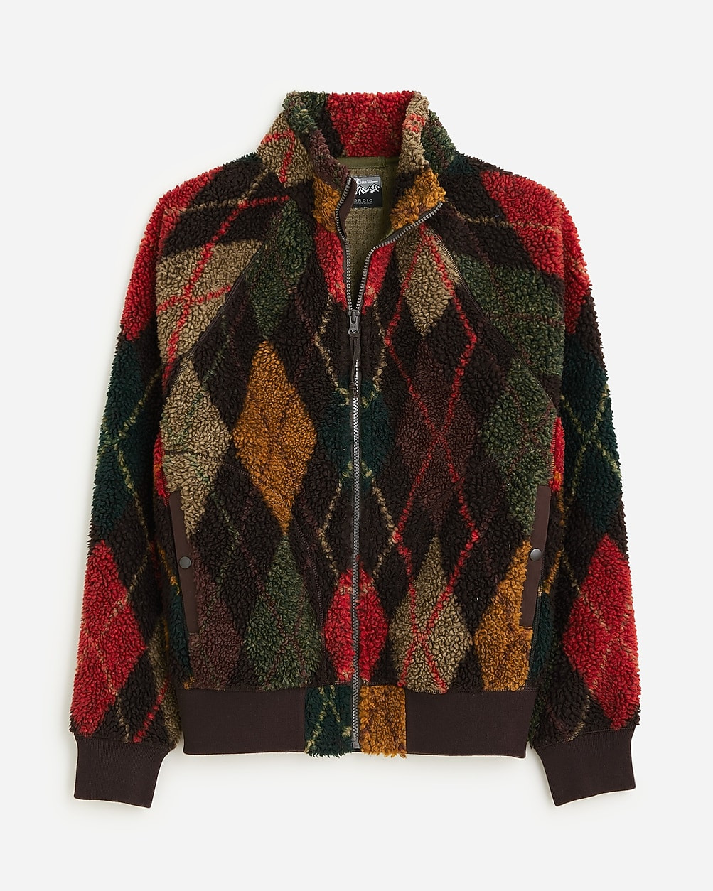 Nordic sherpa fleece jacket in mixed argyle | J. Crew US